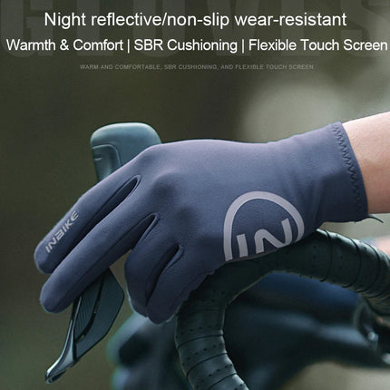 INBIKE 2024 Cycling Gloves Gel Padded for Men Autumn Winter Fleece Road Bike Gloves MTB Full Finger Touchscreen Bike Accessories