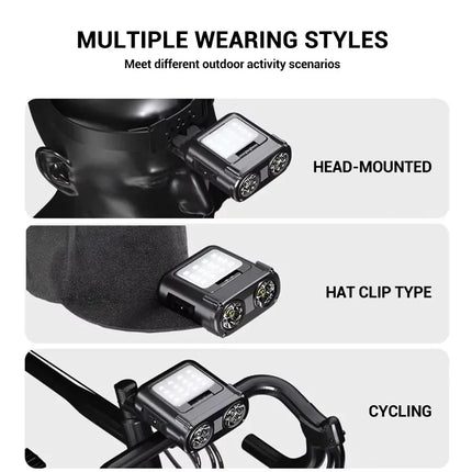 Sensor COB LED Headlamp Cap Clip Light USB Rechargeable Head Flashlight Built-in Battery Headlight Led Head for Fishing Camping