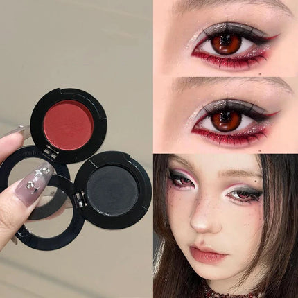 1Pc Blue Black Red Eyeshadow Palette Halloween Makeup Girl Smoky Punk Eye Shadow Palette Matte White Lying Silkworm Eye Cosmetic