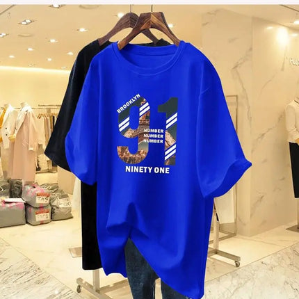 Summer Digital Building Print Cotton Basic T-shirt Women Fashion Casual O-neck Short Sleeve Top Tee Loose Oversized Y2k Pullover