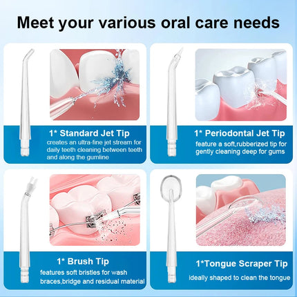 Teeth Water Flosser Electric Oral Irrigator Portable Home Dental Cleaning Teeth Rechargeable Waterproof Teeth Cleaner Oral Care