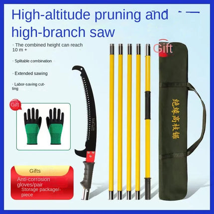 Double Hook Segmented Multi Section Extended Combination Pole Insulated High Branch Saw Garden Tool Thick Branch Pruning Saw