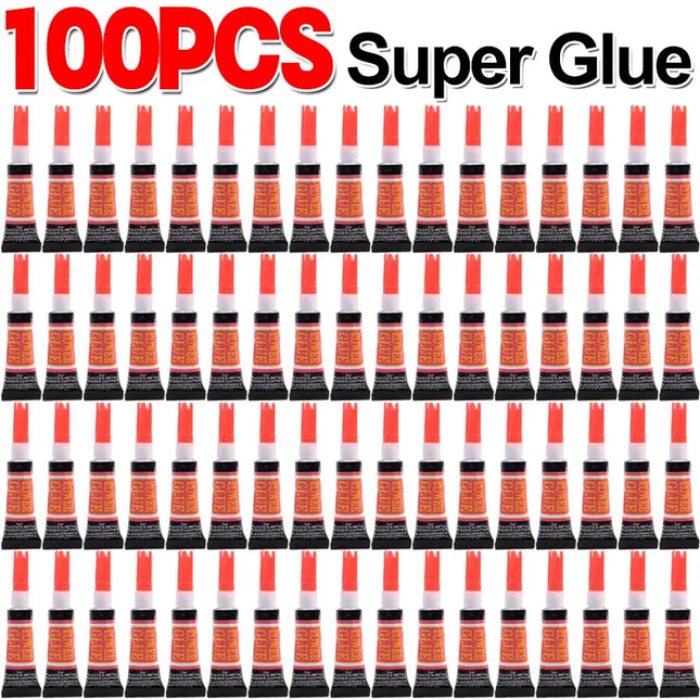 100x Liquid Super Glue Wood Rubber Metal Glass Cyanoacrylate Adhesive Stationery Store Nail Gel 502 Instant Strong Bond Leather