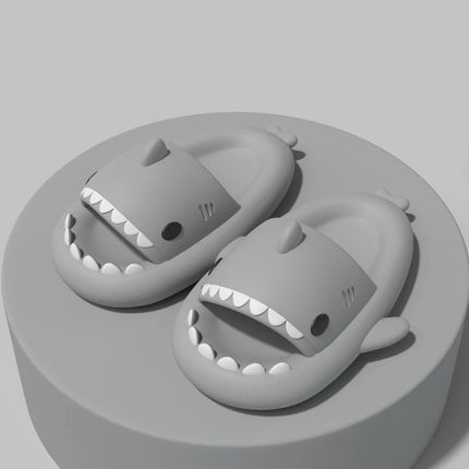 KIDMI Boys Girl Shark Slides Non-Slip Open Toe Cloud Sandals Cute Comfy Cushioned Thick Sole Slippers Cartoon Shower Slippers