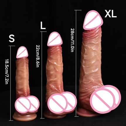 Strap On Realistic Dildos for Women Lesbian Realistic Skin Sliding Foreskin Testicles Dildo For Anal Big Dick Sex Toys Penis