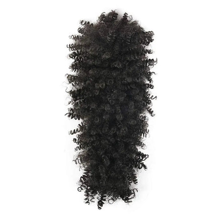 Synthetic High Puff Afro Mohawk Ponytails for Women Mohawk Short Kinky Curly Ponytail Extension Hair Bun with Bangs
