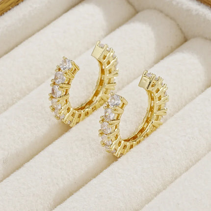 2Pcs Full Rhinestone Zircon Ear Cuff Ear Clip for Women No Pierced C Shape Earcuff Ear Wrap Earcuff Clips Fashion Jewelry Gifts