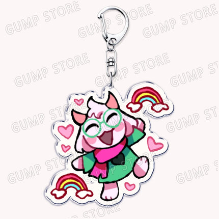 Cute Game Deltarune Keychains for Accessories Ralsei Kris Susie Spamton Undertale Angel Jewelry Keyrings Fans Gaming Gamer Gifts