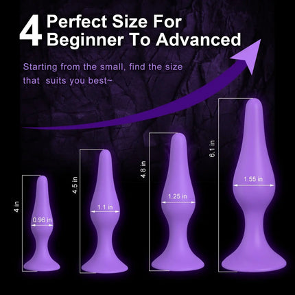 4 Sizes Silicone Dildo Sucker Anal Butt Plug Unisex Wearable Stopper Adults Sex Toys for Men Women Prostate Trainer Massager