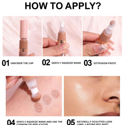 Handaiyan Hose Concealer with Sponge Brush HeadConcealer Liquid ConcealerCover up blemishes on face