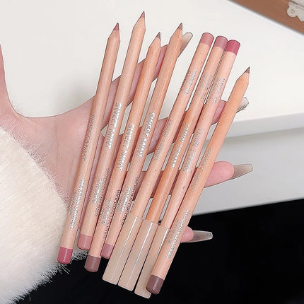1Pc Wood Matte Lip Liner No Color Outline Lip Lipstick Pen Long-Lasting Easy To Sharpener Perfect Lip Contour Lipstick Pencil