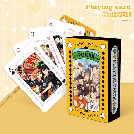 Anime Jujutsu Kaisen Haikyuu Cosplay Board Game Cards Genshin Impact Hardcover Poker Toy Gift