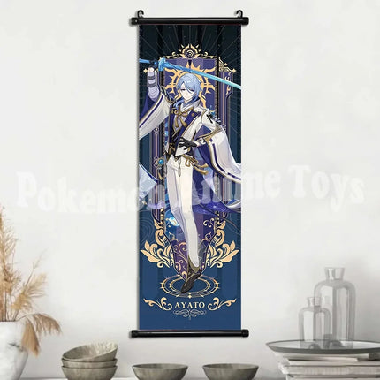 Genshin Impact Poster Anime Hot Games Wall Artwork Hutao Klee Vendi Canvas Painting Print Hanging Scroll Home Decoration Gift