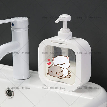 300ML Panda Bear Bubu Dudu Transparent Soap Dispensers Refillable Portable Empty Bottle Shower Gel Detergent Dispensing Bottle