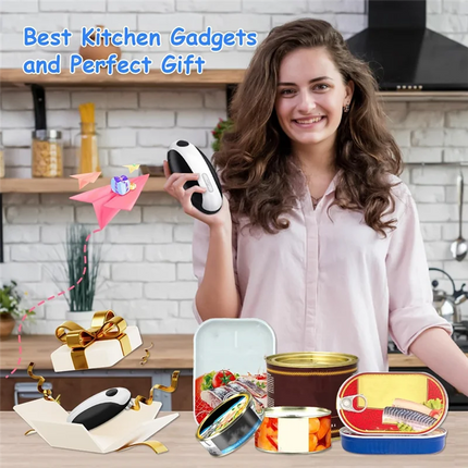 CKRE-Kitchen Gadgets Electric Can Opener, USB Rechargeable,Portable Fits All Can Sizes