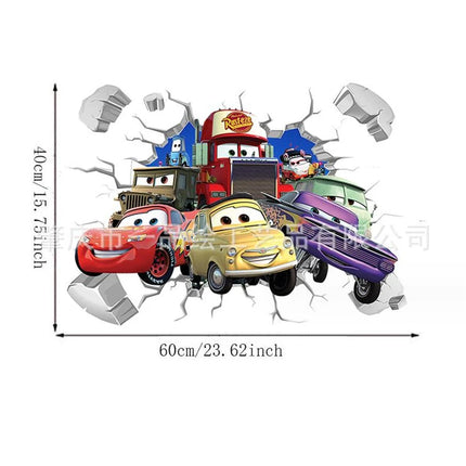 Disney Cartoon Cars Lighting McQueen 3D Wall Sticke s For Kids Room Home Bedroom PVC Decor Cartoon Movie Mural Art Decals