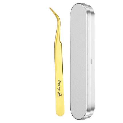 Christmas Eyelash Extension Tweezers-Precision Tweezers for 2D-6D Volume & Individual False Lashes Extensions-Golden Tweezers
