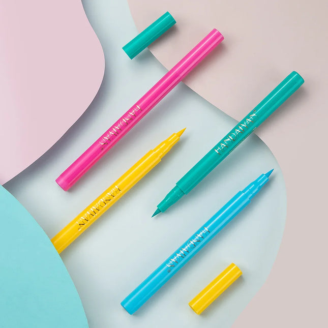 12-Piece Set Matte Colored Eyeliner Pens - Quick-Drying, Non-Smudging Liquid Eyeliner Pens
