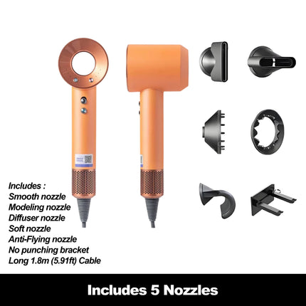 High-Speed Hair Dryer with 10 Million Negative Ions, Collagen, Intelligent Constant Temperature & Multi-Settings