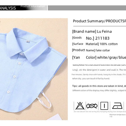 Versatile Pointed Collar Fake Necktie Oxford Cloth Decorative Neck Accessory For Men Women Korean Style Fashion