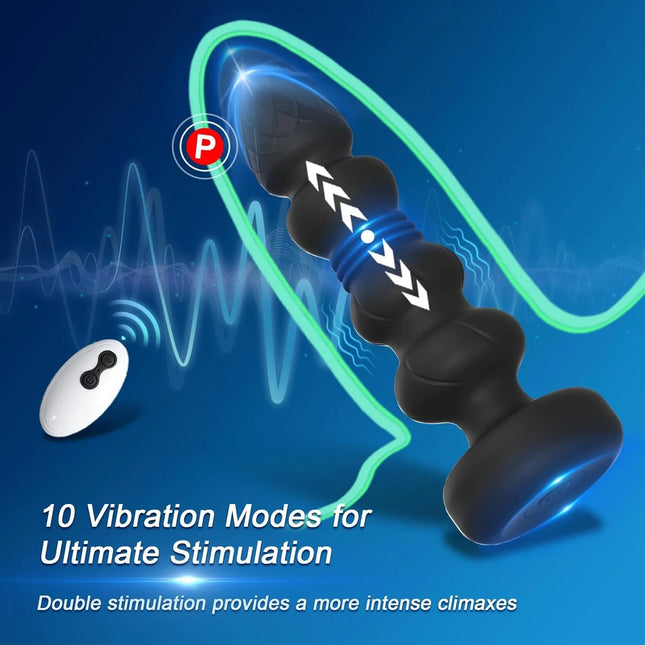 Wireless Remote Control Impact Vibration Anal Plug Beaded For Men And Women Toys For Anal Expansion Training Adult Toys Sex Toys