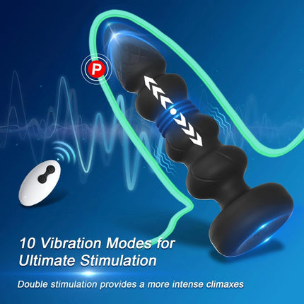 Wireless Remote Control Impact Vibration Anal Plug Beaded For Men And Women Toys For Anal Expansion Training Adult Toys Sex Toys