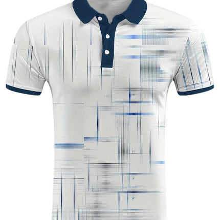 3D Digital Printed Polo Shirt Men's Top Summer Casual Short Sleeved Polo Shirt Men's Summer Clothing Design Button Details