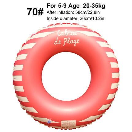 1PC Swimming Pool Floats for Adults, Inflatable Tubes With Simple Stripes, Cute Swim Rings, Floaties Water Toys for Beach