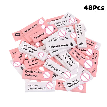 48Pcs Sex Block Tumbling Tower Stacking Games Game For Adults Sex Toys Valentine Wooden Block For Couples Erotica Party Block