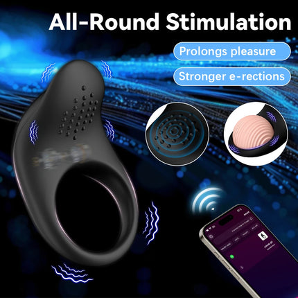 APP Control Penis Ring Vibrator for Men Delay Ejaculation Cock Ring Sex Toys Lock Penisring Cockring Adult Male Sex Supplies 18+