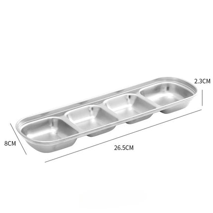 304 Stainless Steel Korean-style Dinner Plate, Gold Dipping Plate Sauce Plate, Barbecue Tableware Multi-functional Tableware