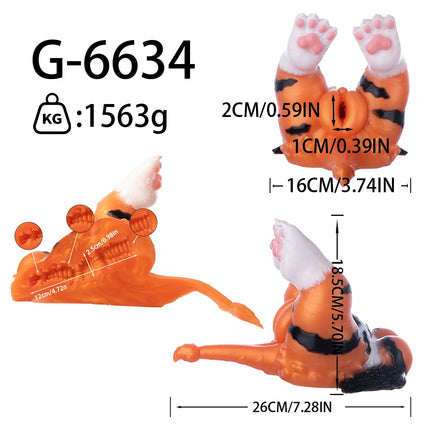 YOCY Fantasy Animal Tiger Male Masturbator Silicone Penis Stroker Massager Lifelike Vagina Pocket Pussy Sex Toys For Adult Men