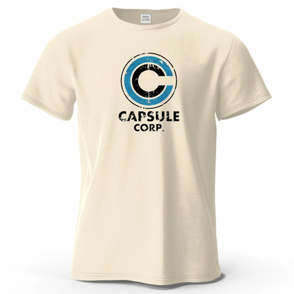 S-4XL Capsule Corp 100% Cotton Funny Printing Japan Anime Men T Shirt Tee Summer Streetwear Tops Fashion Brand Tshirt Clothing
