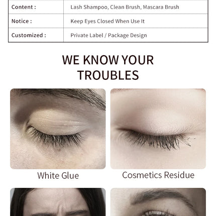 ICONSIGN 60ml Lash Shampoo Brush Kit Professional Lash Foam Cleanser Pump Design No Stimulation Eyelash Mousse Lash Glue Remover