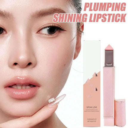 Plumping Lip Gloss Strawberry Pink Long Lasting Lip Tint Hydrating Lip Treatment Hyaluronic Acid Moisturizing Lip Balm