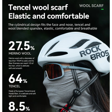 ROCKBROS Windproof Fleece Neck Warmer Winter Scarf Tencel Wool Bandana Mask Snowboard Skiing Outdoor Scarf Balaclava Unisex
