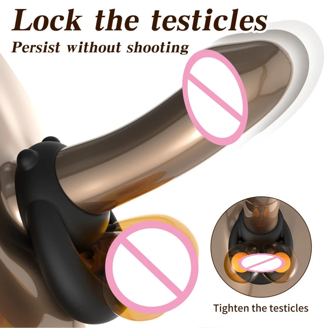 Silicone Penis Ring Bear Cock Ring Dick Scrotum Ball Stretcher Erection Cockring Ejaculation Delay Sex Toys for Men