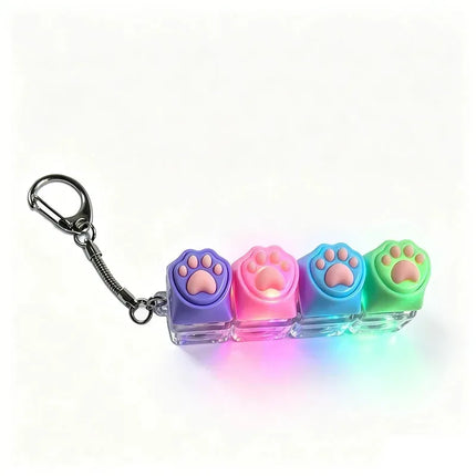 =Clickable Keyboard Keychain LED Light - Stress Anxiety Relief Fidget Toy, Portable Desktop Accessory for Office Decoration Gift