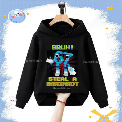 Autumn 67 Italian Brainrot Six Seven Digit Print Kid Fleece Sweatshirt Children's Hoodies Boys Girls Casual Fashion Sport Hooded