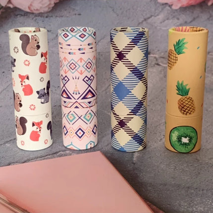 Wholesale 12.1mm Cartoon Paper Lipstick Tube Baby Lip Balm Container Empty Paper Lipstick Shell Lip Cosmetics Makeup Tool