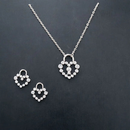 925 Silver Moon Earrings&Necklace Sets Infinity Heart Earring &Necklace S925 For Women Popular Engagement Jewelry Gift