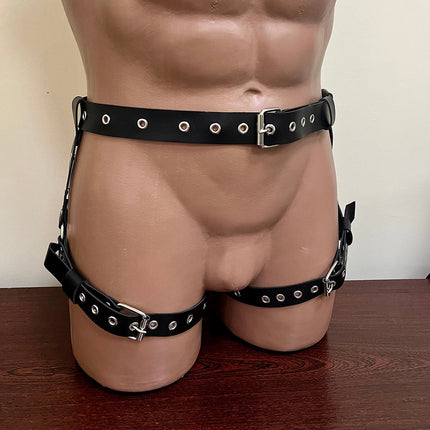 Bondage Thigh Harness Men  Sexy Garters Leather Sissy Body Suspenders Adjustable Gay Leg Harness Straps Exotic Accessorie