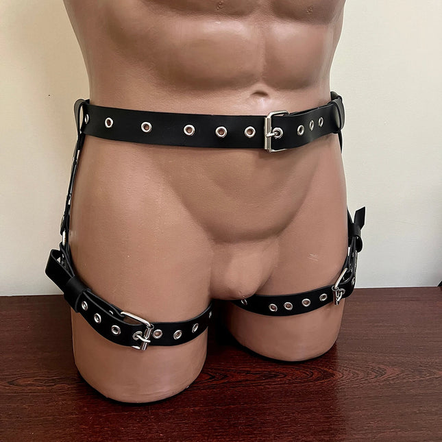 Bondage Thigh Harness Men  Sexy Garters Leather Sissy Body Suspenders Adjustable Gay Leg Harness Straps Exotic Accessorie