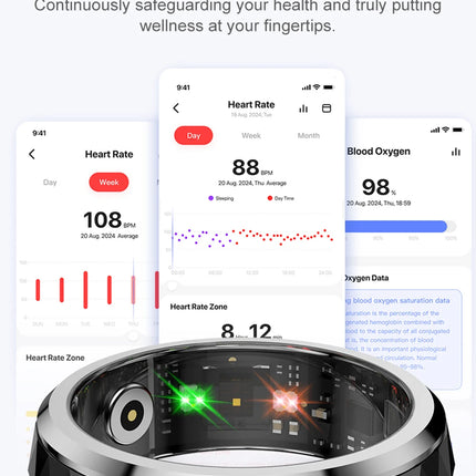 COLMI R11 Ceramic Smart Ring for Men, Fidget Spinner Anxiety Relieve Ring with Charging Case, Health Monitor, 5ATM Waterproof