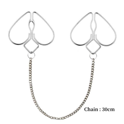 Adult Games Erotic Nipple Clamp of Metal Peach Heart Breast Clip with Weight Ball for Women BDSM Mimi Vaginal Stimulate Sex Toy