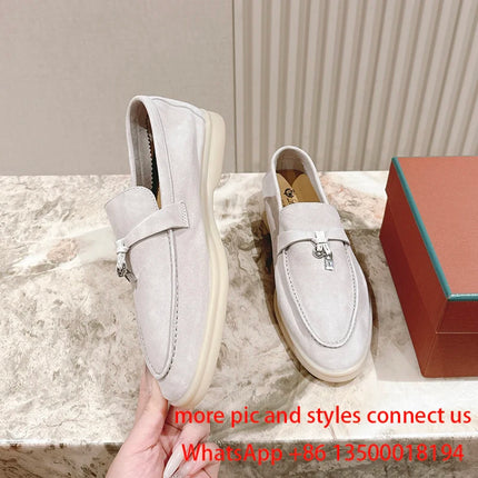 Designer luxury 2026 new casual women's fashionable and comfortable versatile loafers all leather flat shoes