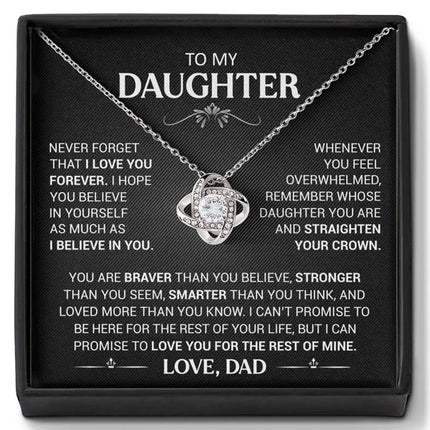 To My Daughter Necklace From Dad, Daughter Gifts From Dad ,Birthday Gifts for Daughter from Dad With Inspirational Message Card