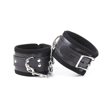 PU Leather Soft Hand Cuffs Ankle Wristcuff Restraint Lockable Buckle Bondage Lockable Shackle Sex Toy for Men Women Adult Toys