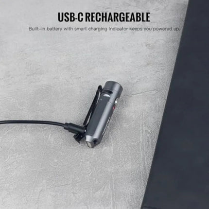Ti Keychain Flashlight, USB-C Rechargeable Mini Flashlight, 650 Lumens with Magnetic Tailcap, IPX-6 Waterproof EDC Pocket Light