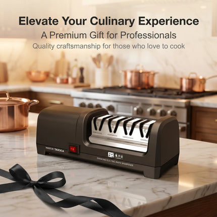 20-Degree Electric Knife Sharpener TG2102 – 4 Stages: Sharpening + Polishing for Kitchen Knives